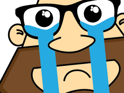 Crying emote icon illustration