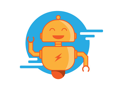 Day 001 - a happy little robot 365 project flat design illustration practice robot
