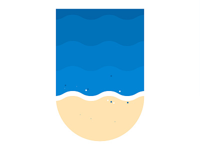 012 - Beach and Sea (regular frame) 365 project flat design illustration practice