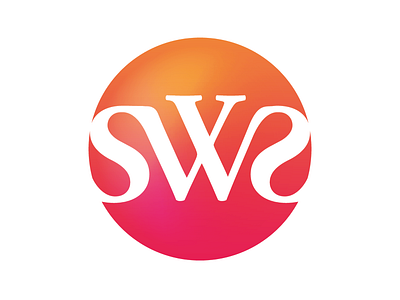 SWS branding classic design gradient hue logo modern orange pink stylish symbol vector