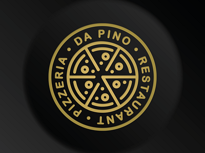 Da Pino Restaurant Pizzeria black black and gold branding design food fun gold line linestyle logo menu pizza pizza! restaurant stamp symbol