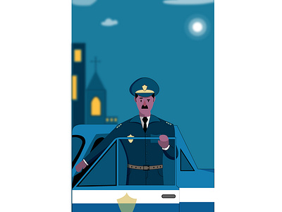 Officer Mustache 2d character animation characer charachter design design illustration vector