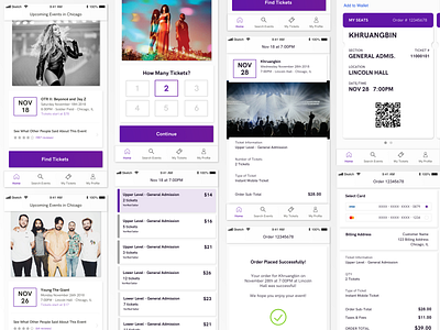 Ticket App app concerts design design challenge events app iphone order details sketch team tickets ui ux