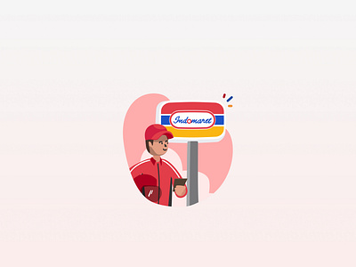 Pick up at Indomaret app branding design flat graphic design illustration logo ui ux vector