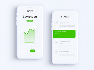 Privat24 Banking App - Rates & Request Status app bank banking clean currency design experience finance fintech inspiration interaction interface minimal mobile rates statistics stats status ui ux