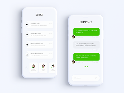 Privat24 Banking App - Chats & Messages account app bank banking business chat clean currency design experience finance fintech inspiration interaction interface message minimal mobile ui ux