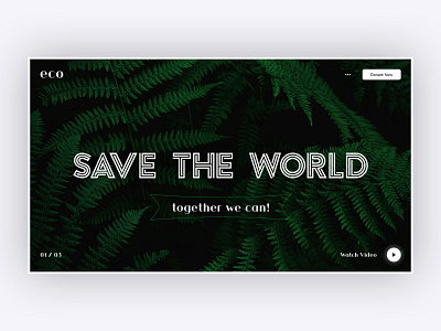 Save the World creative design designer eco ecology homepage landing modern save savetheworld template ui ui kit ux world