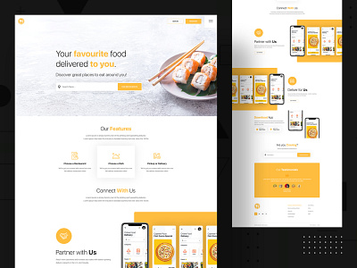 Restaurant App Landing Page application design dine food delivery app homepage landing landing page landingpage modern restaurant restaurant app restaurant branding restaurants template ui ui design uiux ux web app design web design