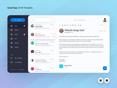 Email App chat creative design email email design email template landing mail mailing modern template ui ui design ui kit uiux ux web app web application