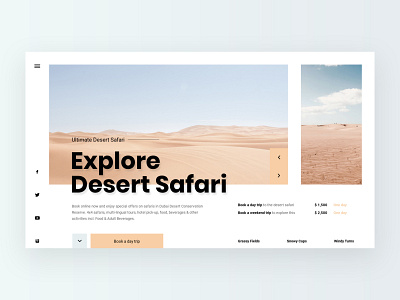 Desert Safari - Hero Header creative desert desert safari design designer header hero hero banner hero image hero section homepage landing landing page modern template ui design ui designer uiux web app website design