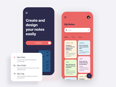 Note App app application design challenge challenges creative design mobile app design modern note app note app design note application notebook notes reminder todo ui design uikit uiux uplabs