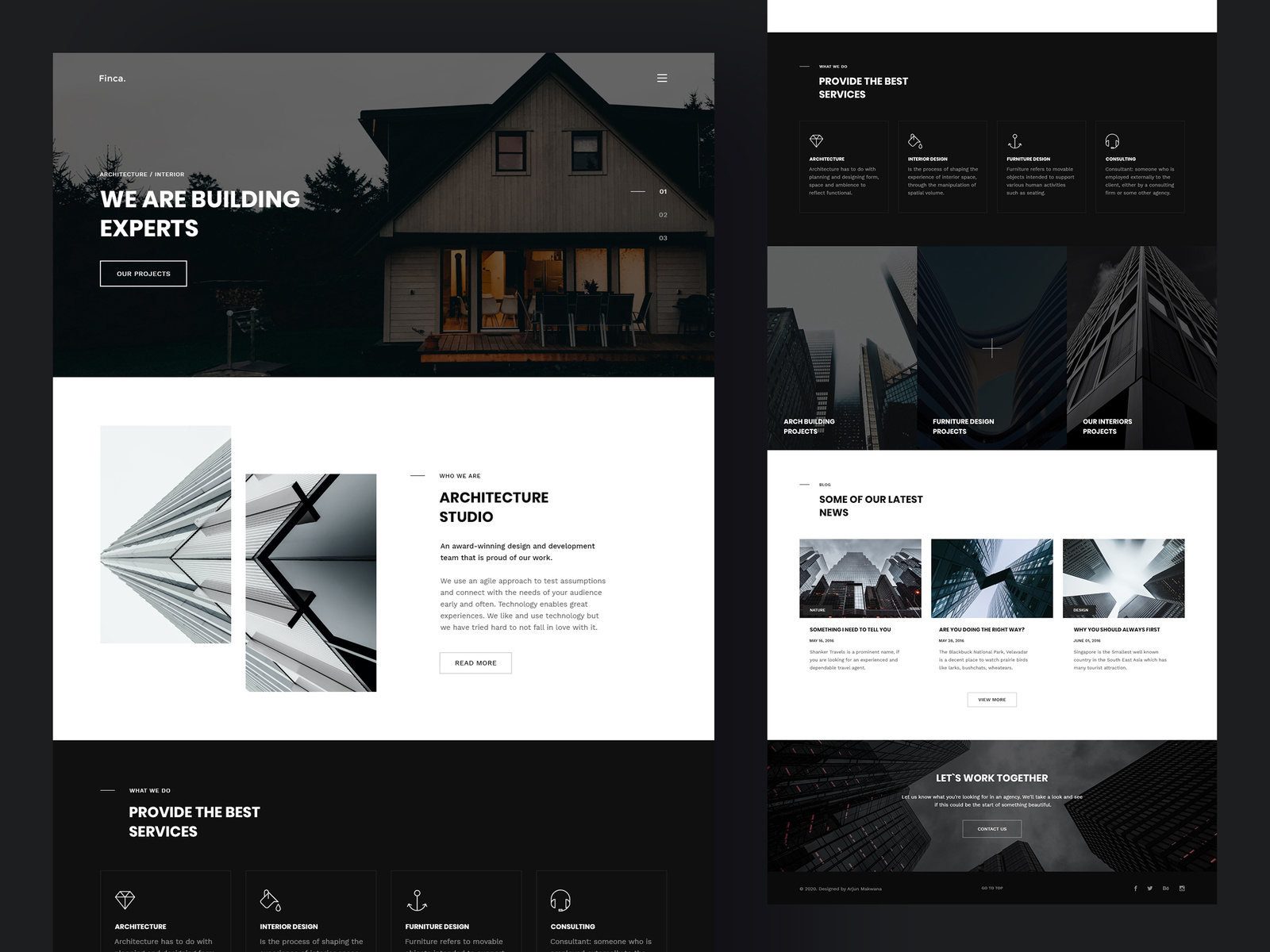 Finca - Architecture Landing Page by Arjun 🏅 on Dribbble