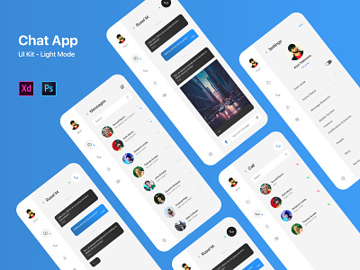 Chat, Messenger App UI Kit Light Mode chat chat app chatbot chatting creative design message message app messenger messenger app messengers ui kit uikit
