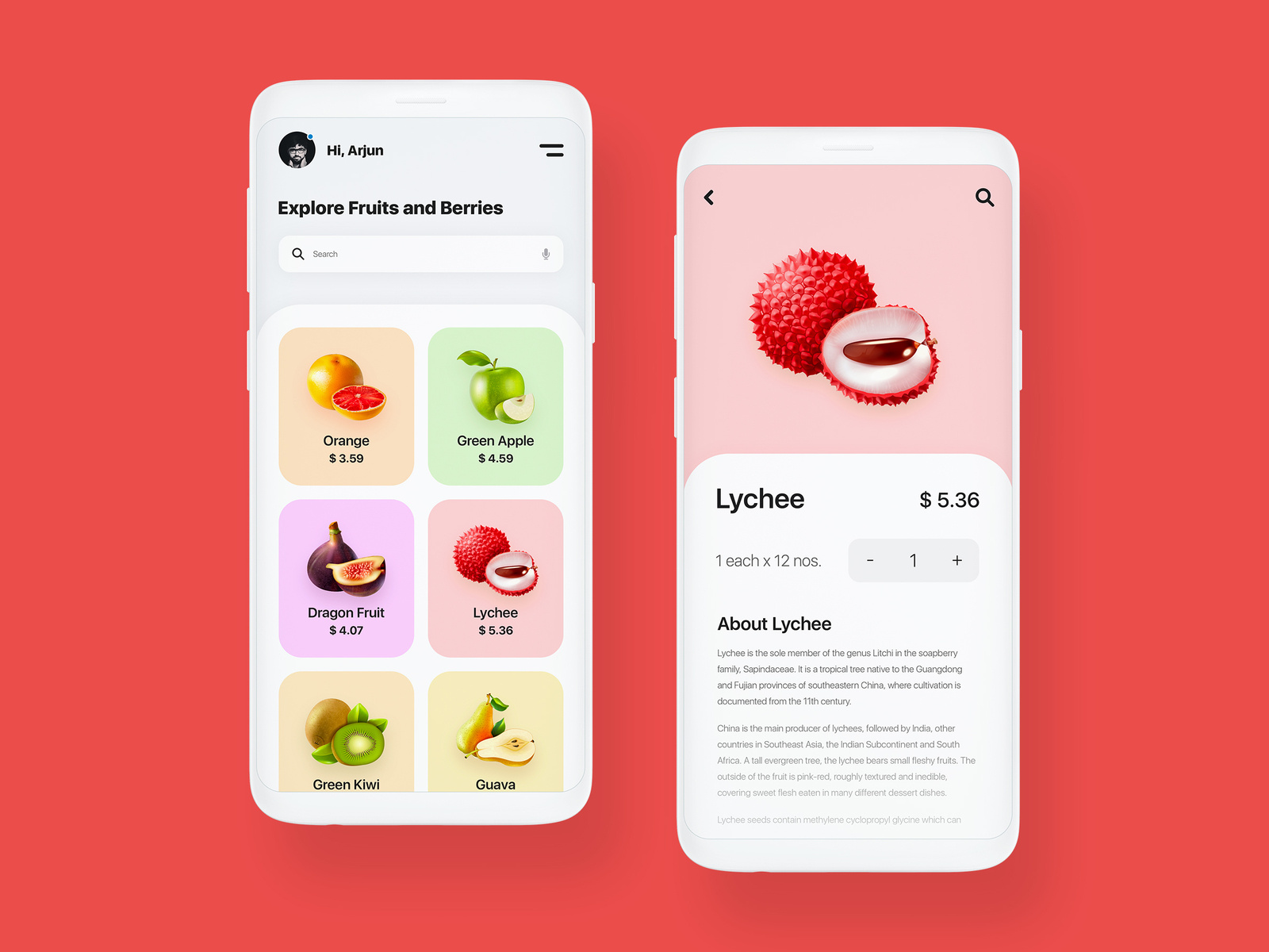 Fruit App by Arjun 🏅 on Dribbble