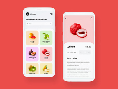 Fruit App ecommerce fruit fruit app fruit illustration fruit store fruits fruits app mobile app mobile application shop shopping store vegetables