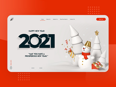 Happy New Year - 2021 2021 happiness happy happy new year happy new year 2021 homepage landing page landingpage layout new template web mockups web templates year