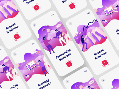 Finance Business Onboarding Screens - Part 1 finance finance app finance application finance business illustrations mobile app mobile app design mobile application onboarding onboarding screen onboarding screens onboarding ui splash splash screen wallet app