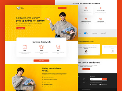 Laundry - Professional Landing Page Template business creative creative design creative landing page design ecommerce homepage landing landing page landingpage laundry laundry business layout design mockup design product design professional landing page template ui design ux design web templates