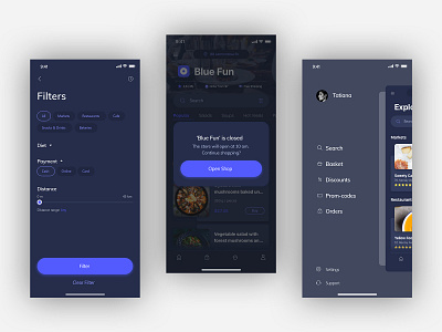 Filter, Alert & Menu UI Kit Template