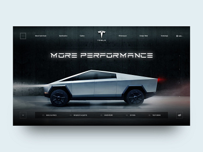 Tesla Cybertruck app car creative cybertruck design designer hero banner hero section homepage illustration landing landing page screen template tesla truck ui web website