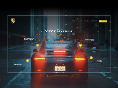 Porsche 911 Carrera branding creative design designer hero banner hero section homepage landing landing page porsche porsche 911 template ui ui kit web