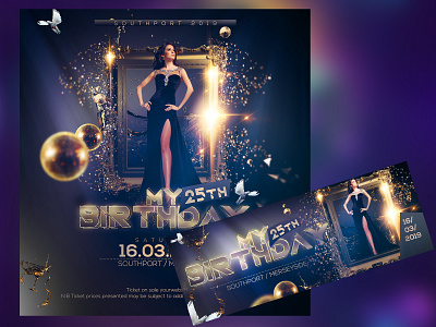 My Birthday Banner banner birthday design edm elegant facebook golden luxury web