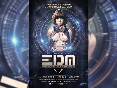 Edm Dj Flyer Template edm flyer poster summer flyer