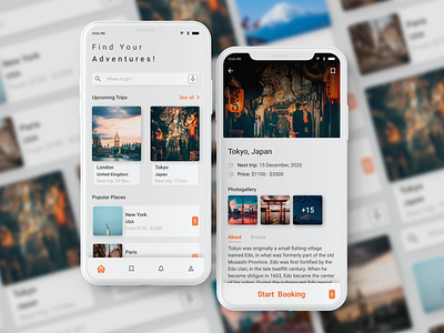 Travel App adventure app booking booking app concept design homepage mobile mobile app design online travel travel agency travel app ui ui ux ux