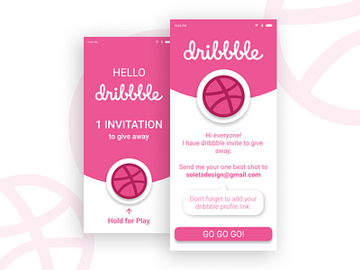 Invite app concept design dribbble dribbble invite giveaway giveaway hello dribble invite mobile mobile app design online ui ui ux ux