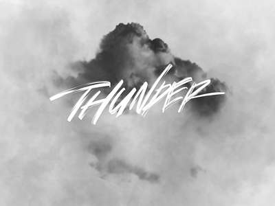 Thunder graphic design graphics hand lettered hand lettering handlettering illustration inktober inktober2018 ipad lettering procreate