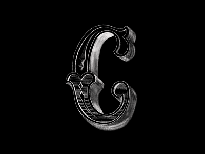 C is for Chalk challenge graphic design graphics hand lettering handlettering ipad lettering negative procreate stippling typography