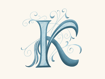 K for King art cursive decorative design graphic design hand lettering illustration lettering liam bland old school procreate typography