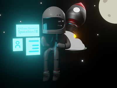 Astronaut 3d astronaut blender bloom design eevee graphic design graphics model moon render rocket space spaceman