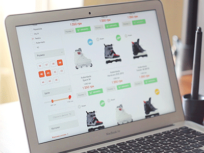 Proroliki.com.ua Filter website ui ux online store slider motion filter skates interaction animation price
