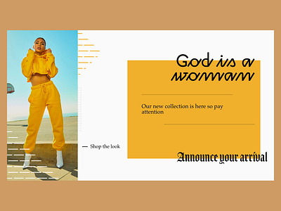 God is a Woman Clothing Brand ariana grande brand agency brand and identity brand assets brand concept branding clothing brand clothing design fashion app fashion brand fashion typography god is a woman hero banner landing design landing page design minimal minimalist design minimalistic design modern design typography