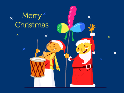 Happy Holidays! 2d after effects animation bells celebration chenda christmas dance gif jingle bells kerala
