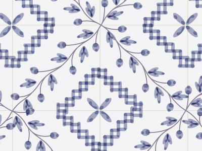 Spanish Tile flora flower illustration kitchen pattern spanish tile