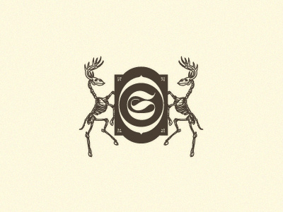 Deer Skeleton (wip) crest deer design monogram shield skeleton