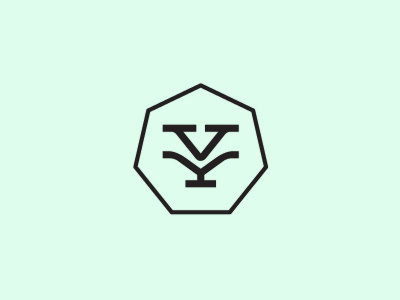 v y heptagon logo monogram type