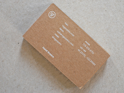 kraft cards business cards chipboard design kraft print spot white vegan yarn