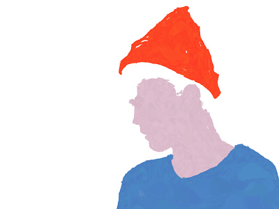Boy in a red hat bold brushes colourful design digitalpainting drawing illustration illustrator negativespace oil paint photoshop red simple
