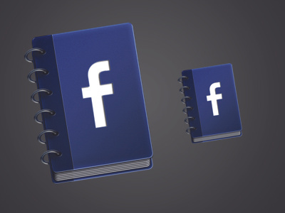 Facebook Icon binder blue book f facebook icon