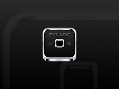 Fitlog Icon (Updated) app exercises fit gym icon ios iphone log red routines tracker workout