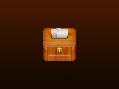 Box App Icon app apple box bronze clip ios paper wood
