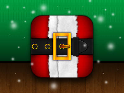 HoHoHo! belt buckle christmas fur green icon ios iphone red santa