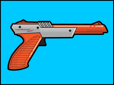 Nintendo Zapper capper gaming gun illustration nintendo old school