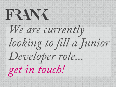 We're Hiring... developer frank hiring junior