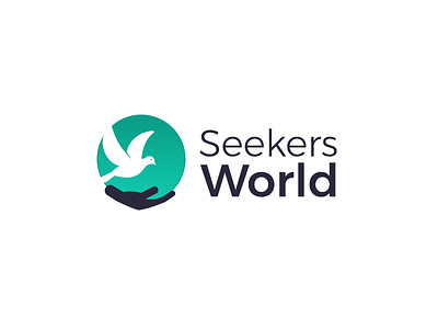 Seekers World Logo branding church design dove faith globe logo ministries religious