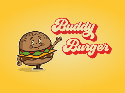 Buddy Burger Logo branding illustration logo typography