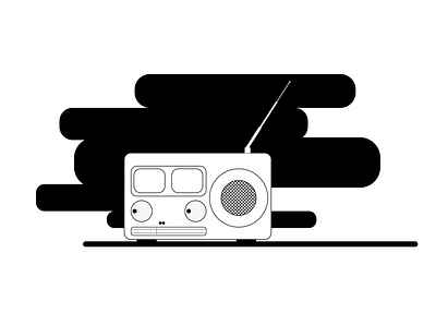 04-Radio illustration inktober radio vectober